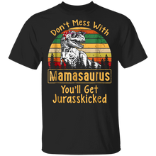 Load image into Gallery viewer, Don&#39;t Mess With Vintage Mamasaurus, You&#39;ll Get Jurasskicked Shirt
