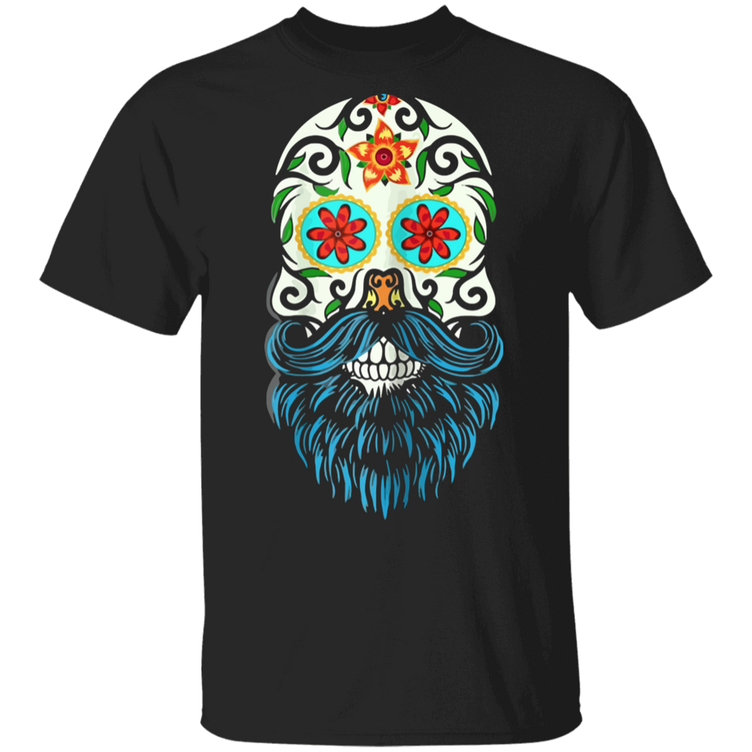 Day Of The Dead Bearded Sugar Skull Halloween Costume Shirt