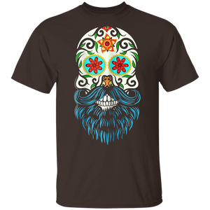 Day Of The Dead Bearded Sugar Skull Halloween Costume Shirt