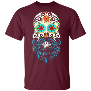 Day Of The Dead Bearded Sugar Skull Halloween Costume Shirt