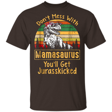 Load image into Gallery viewer, Don&#39;t Mess With Vintage Mamasaurus, You&#39;ll Get Jurasskicked Shirt
