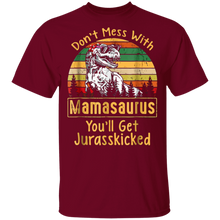 Load image into Gallery viewer, Don&#39;t Mess With Vintage Mamasaurus, You&#39;ll Get Jurasskicked Shirt
